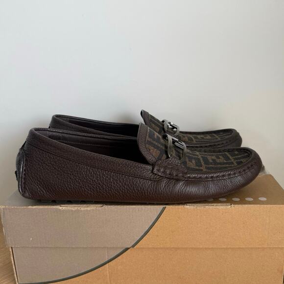 Fendi O’Lock Mixed Media Men Driving Loafer- SZ 9 main image 6